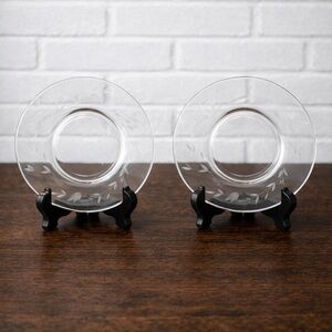 Elegant Clear Glass Plates with Black Stands